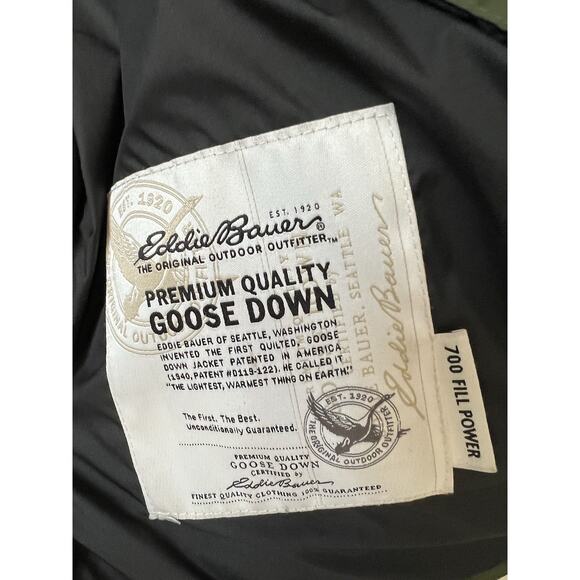 EDDIE BAUER Green Premium Quality Goose Down EB700 Zipper Puffer Vest - Picture 11 of 16